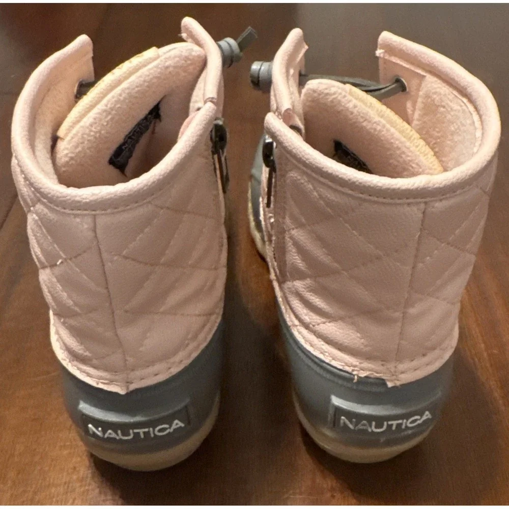 Nautica Dorsay Duck‎ Boots Womens Size 7 Pink Gray Waterproof Rain Snow Boots